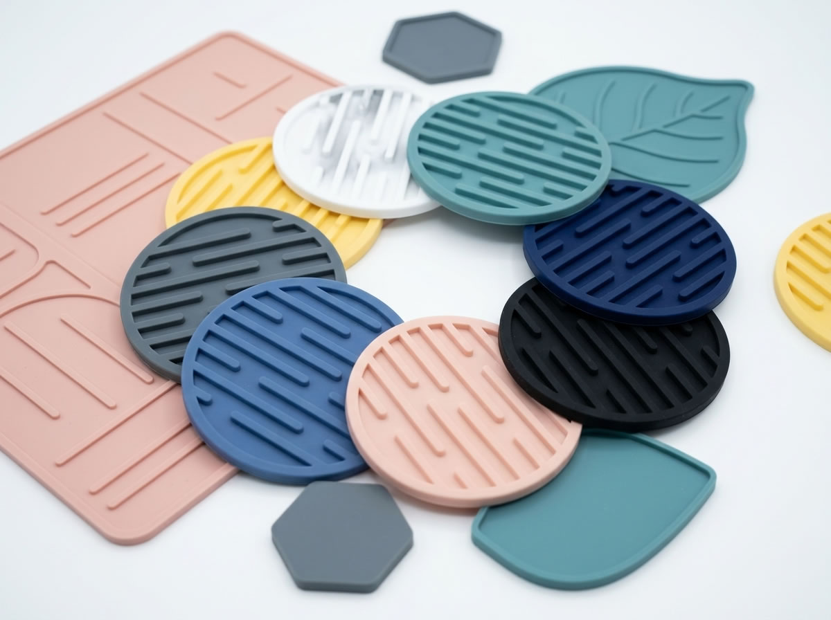 宁波兴瑞橡塑硅胶垫模压成型服务｜食品级防滑耐高温硅胶杯垫定制厂家